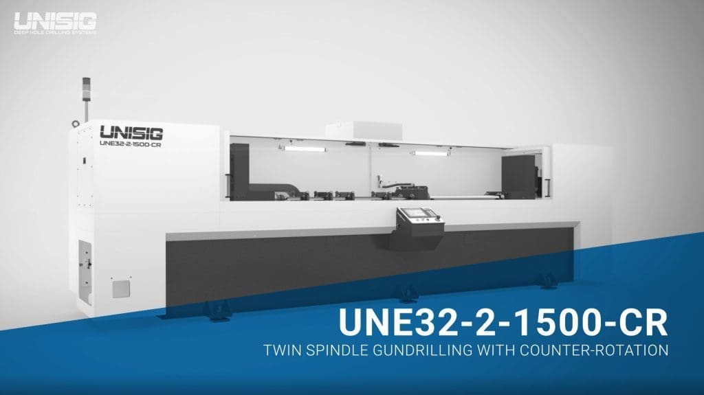 UNISIG UNE32-2-1500-CR twin spindle gundrilling machine